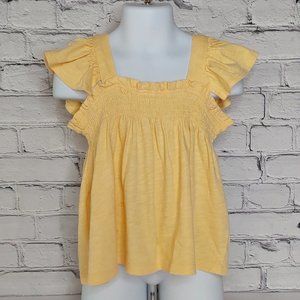 CREWCUTS RUFFLE SLEEVE TOP